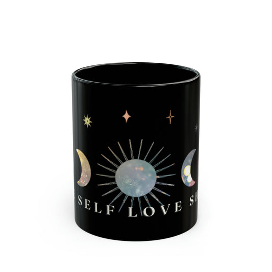 Morning Affirmation: 'The Self Love Show' Black Mug